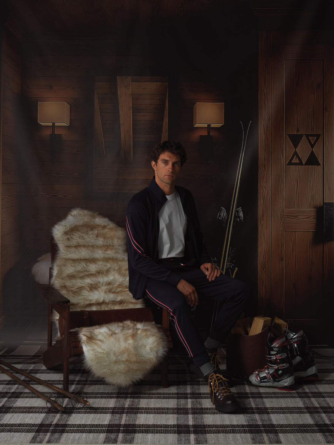 Lacivert Esnek Dokulu Regular Fit Sweatmont - 2