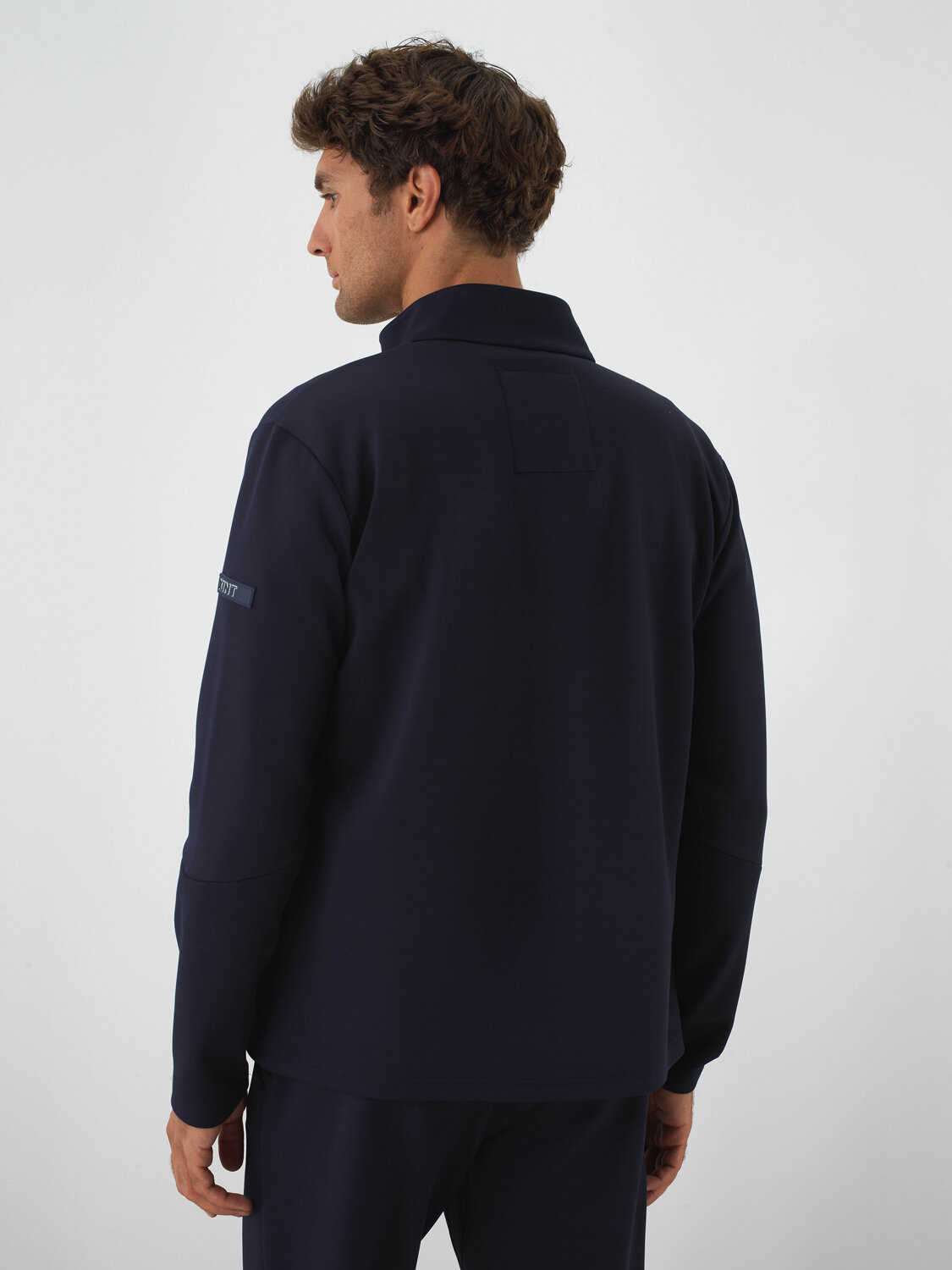 Lacivert Esnek Dokulu Regular Fit Sweatmont - 4