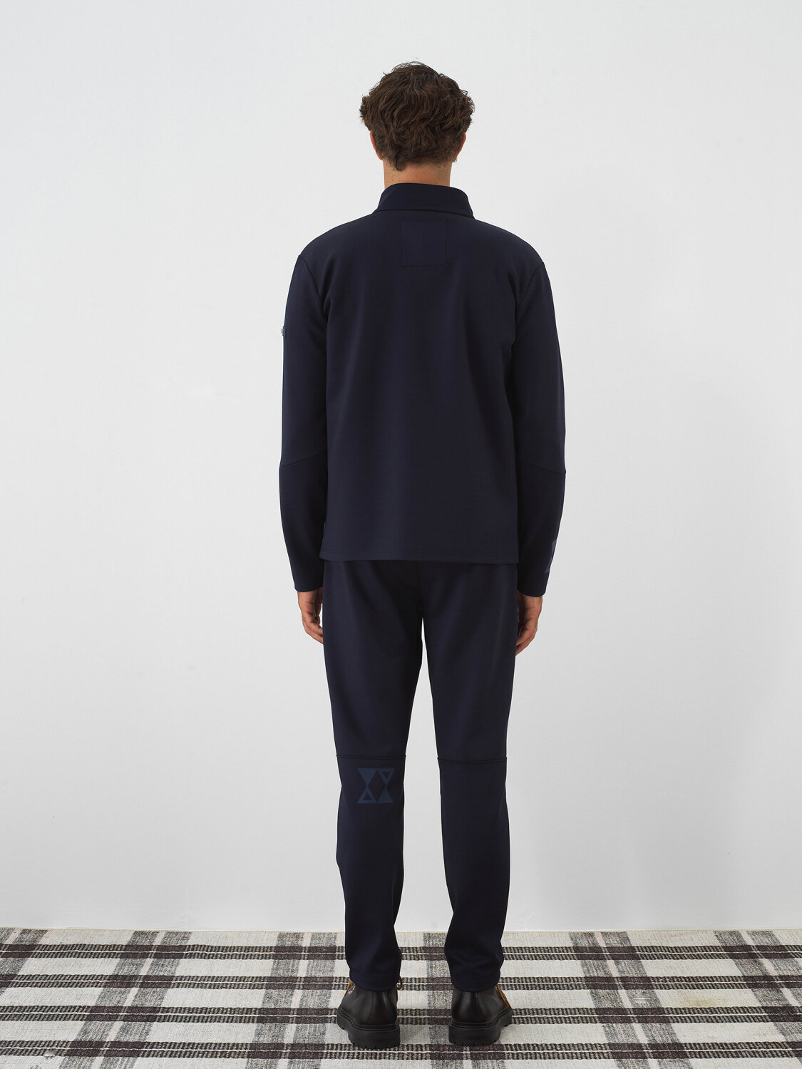 Lacivert Esnek Dokulu Regular Fit Sweatmont - Xint