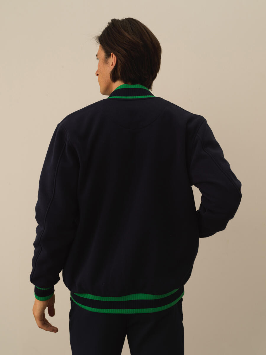 Lacivert Regular Fit Bomber Yaka Pamuklu Sweat Mont - 3