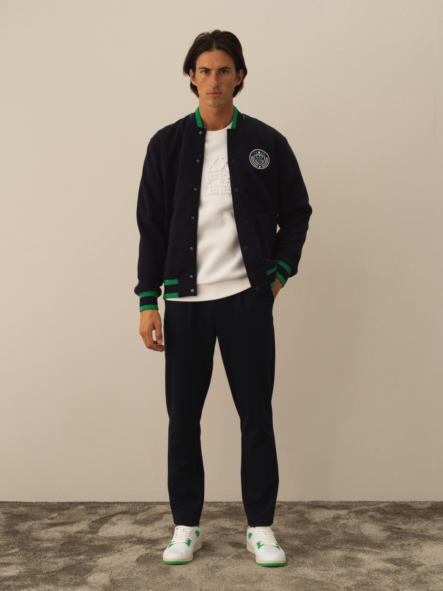 Lacivert Regular Fit Bomber Yaka Pamuklu Sweat Mont - 2