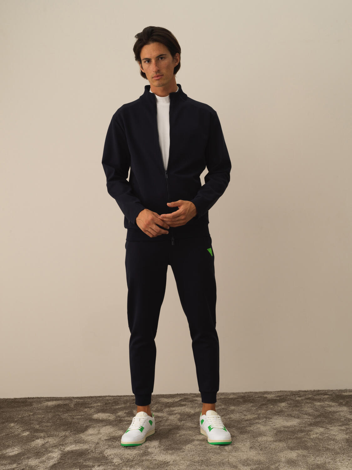 Lacivert Pamuk Dokulu Regular Fit Sweatmont