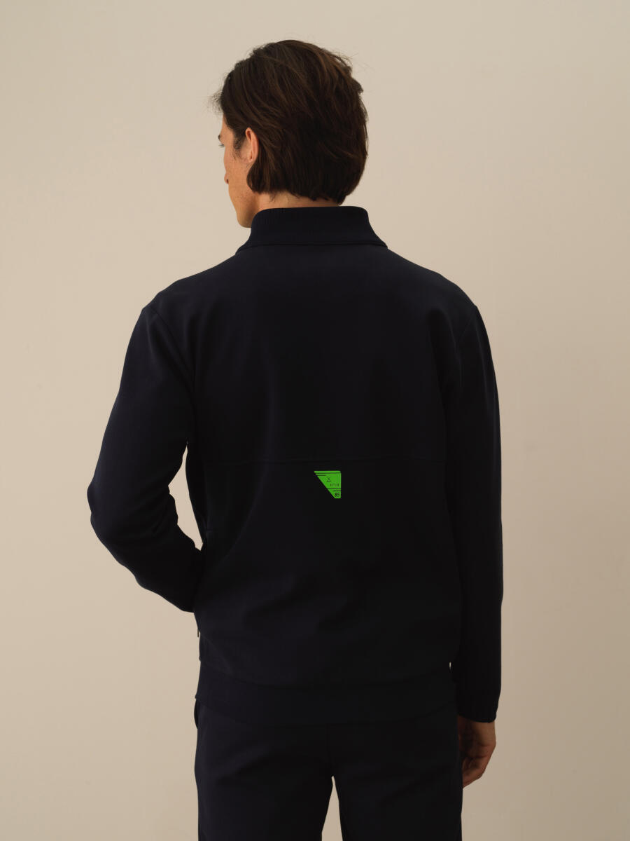 Lacivert Pamuk Dokulu Regular Fit Sweatmont - 3