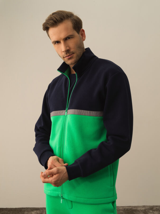 Lacivert Pamuk Dokulu Regular Fit Sweatmont - Xint