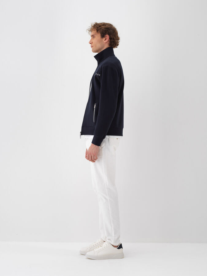 Lacivert Pamuk Dokulu Regular Fit Sweatmont - Xint