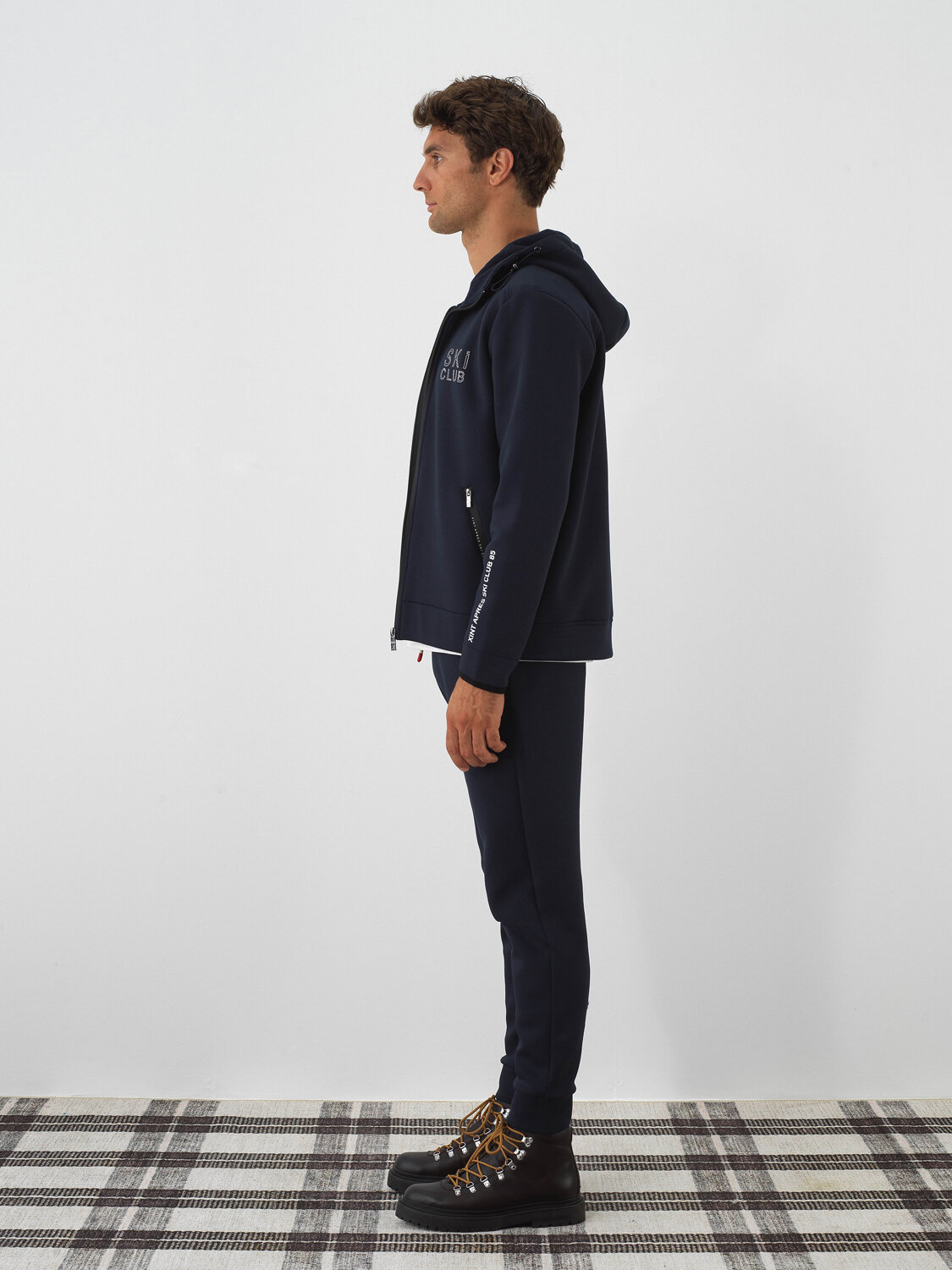 Lacivert Pamuk Dokulu Regular Fit Sweatmont - 4