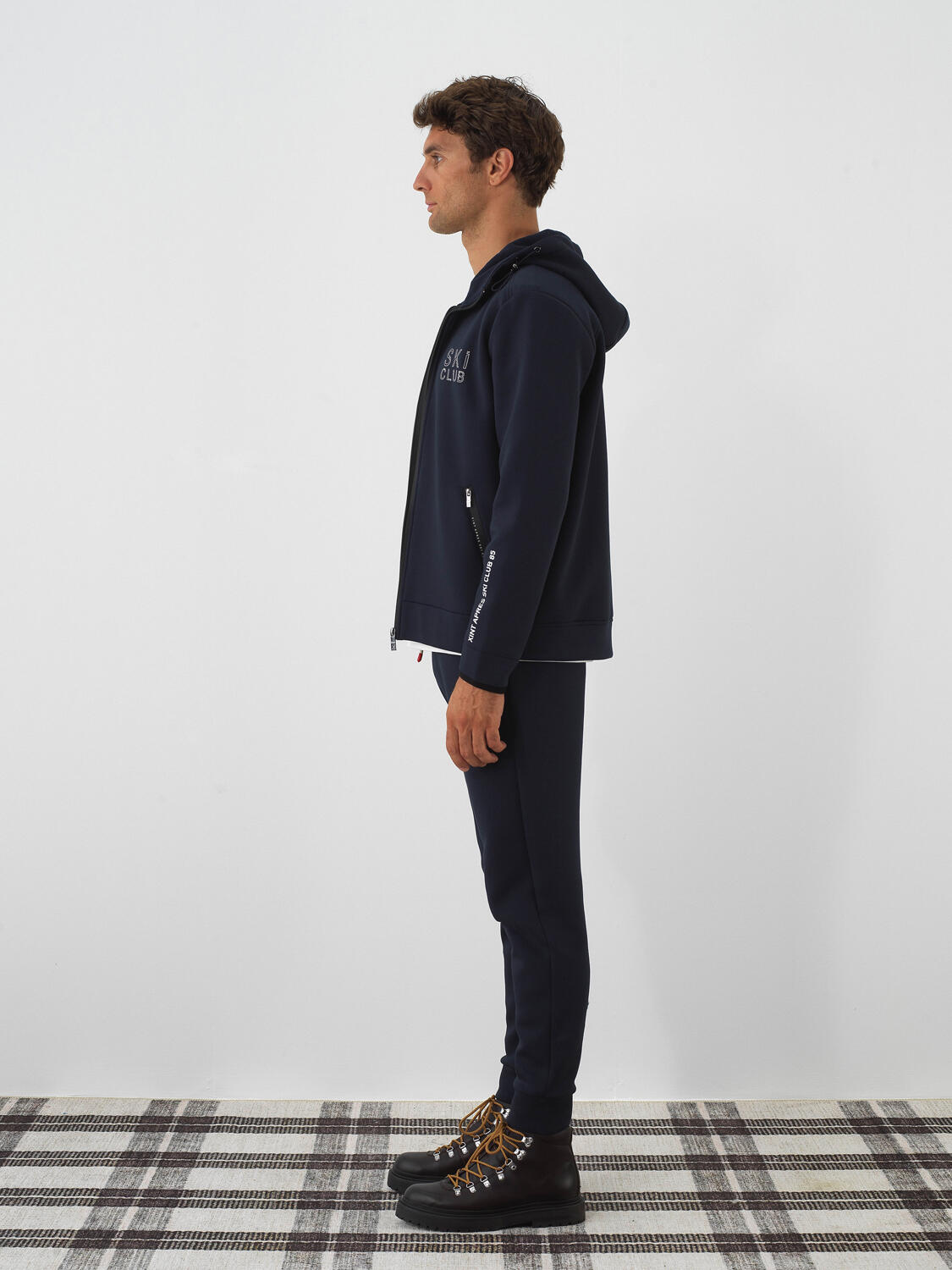 Lacivert Pamuk Dokulu Regular Fit Sweatmont - 3