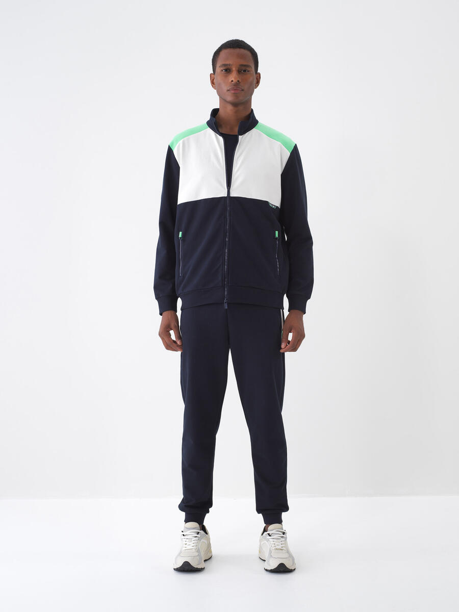 Lacivert Pamuk Dokulu Regular Fit Sweat Mont - 2