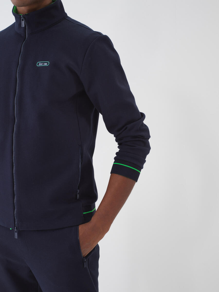 Lacivert Pamuk Dokulu Regular Fit Sweat Mont - 2