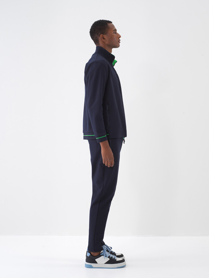 Lacivert Pamuk Dokulu Regular Fit Sweat Mont - 3