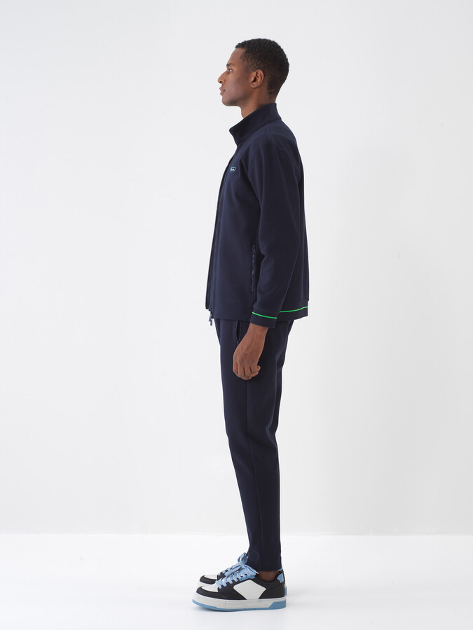 Lacivert Pamuk Dokulu Regular Fit Sweat Mont - 4