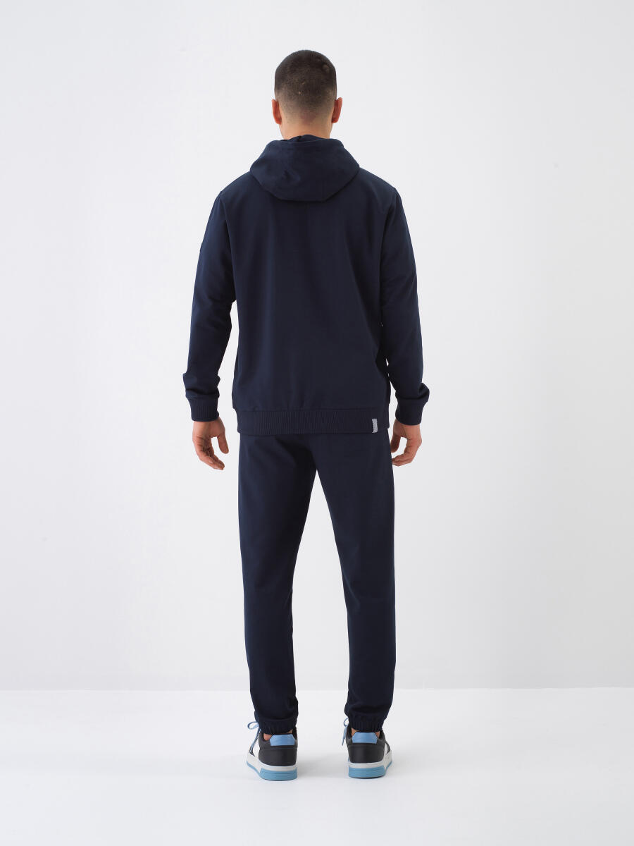 Lacivert Pamuk Dokulu Slim Fit Sweat Mont - 5