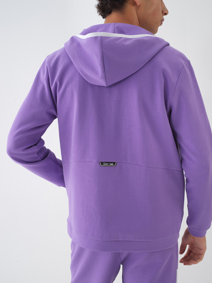 Lila Pamuk Dokulu Regular Fit Sweat Mont - 5