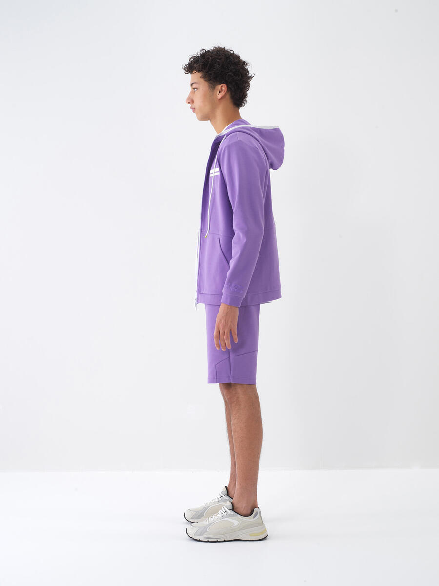 Lila Pamuk Dokulu Regular Fit Sweat Mont - 4
