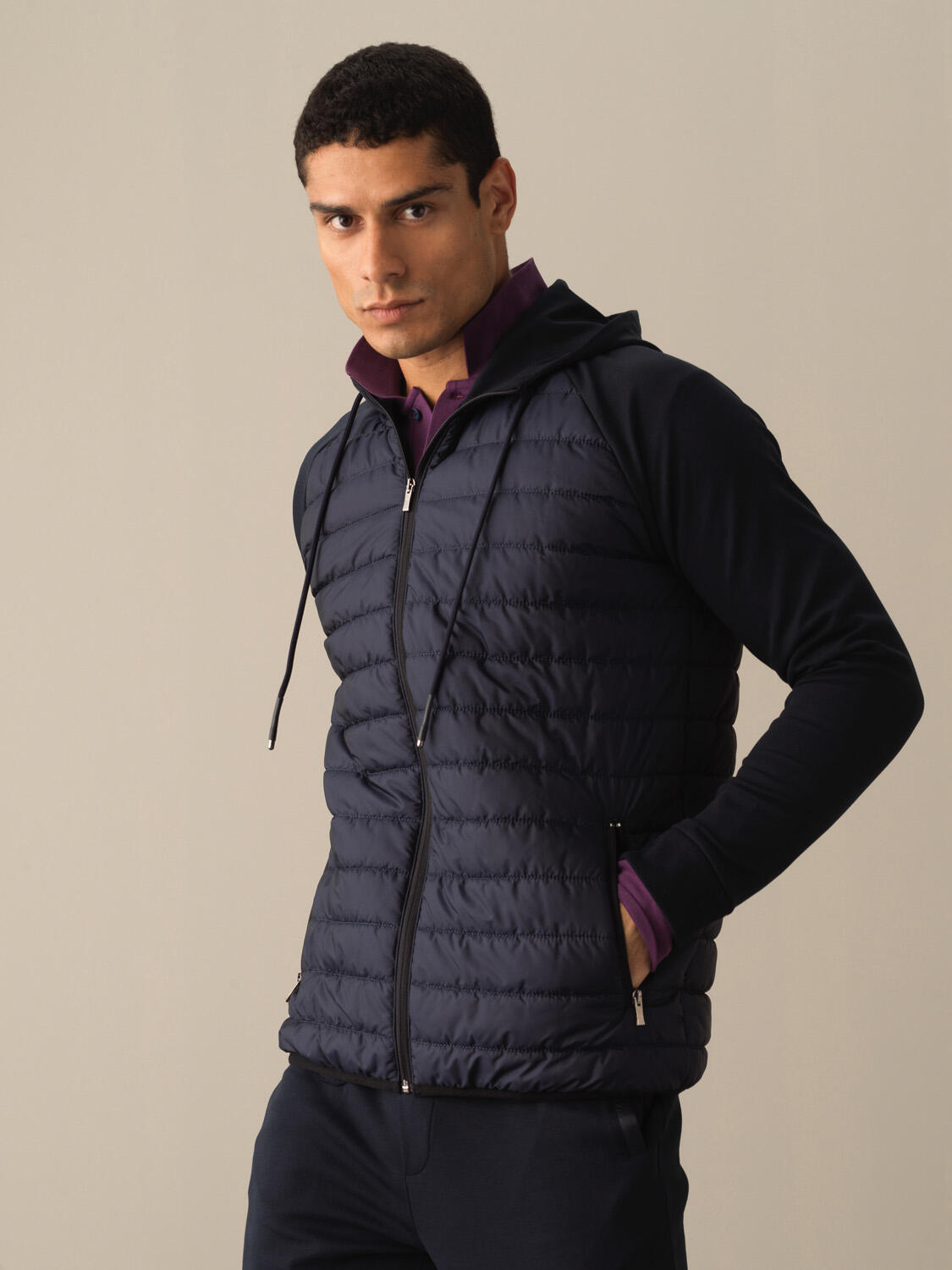 Lacivert Pamuk Dokulu Regular Fit Sweatmont  