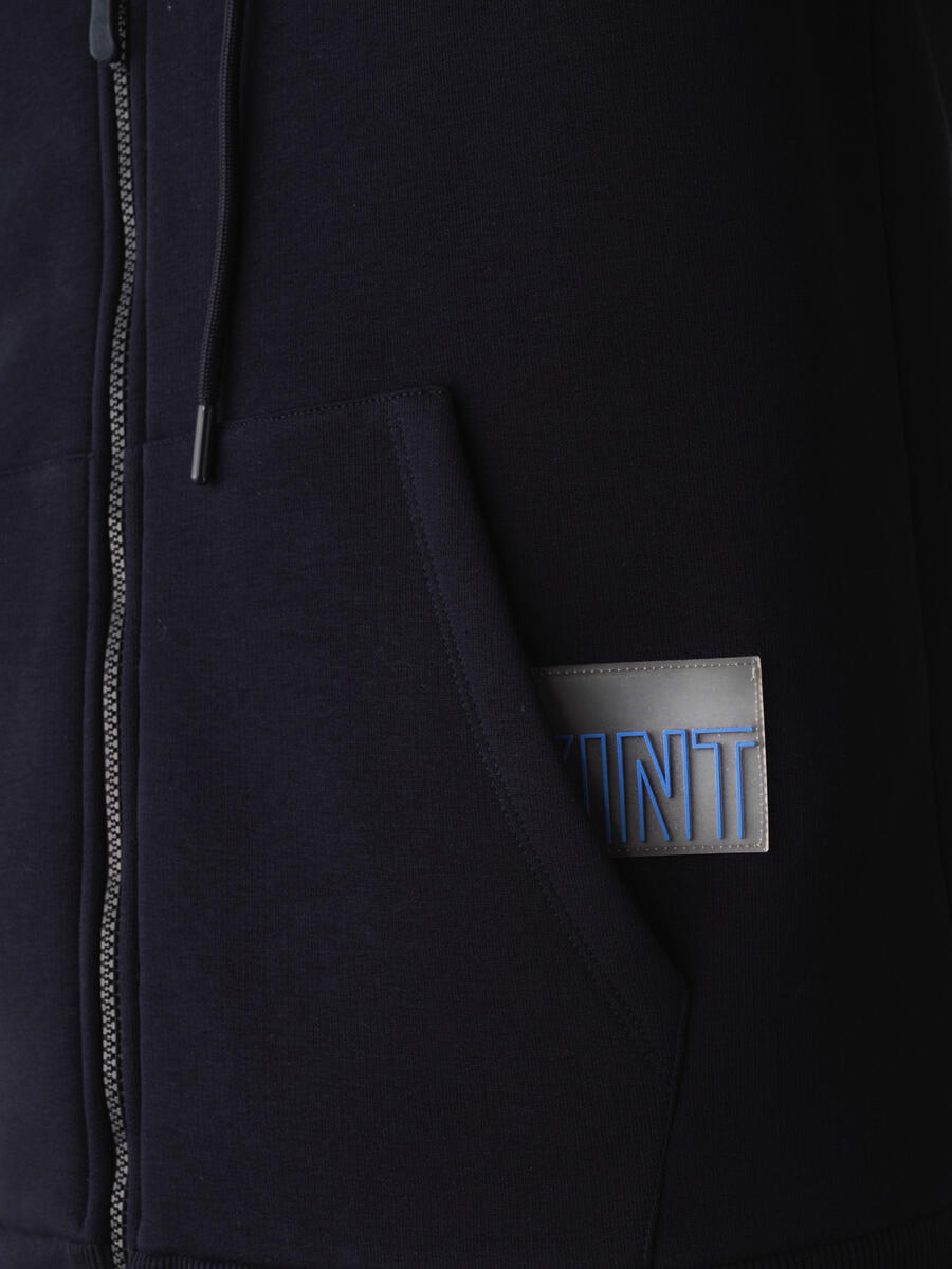 Lacivert Regular Fit Kapüşonlu Pamuklu Sweat Mont - 3