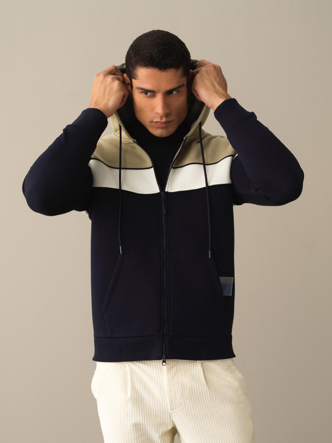 Lacivert Pamuk Dokulu Regular Fit Sweatmont  