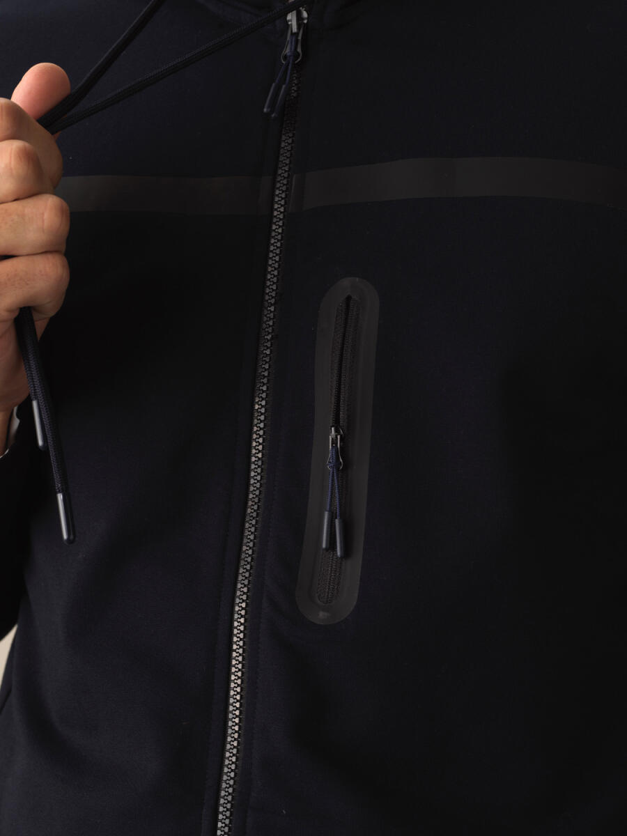 Lacivert Regular Fit Kapüşonlu Pamuklu Sweat Mont - 1