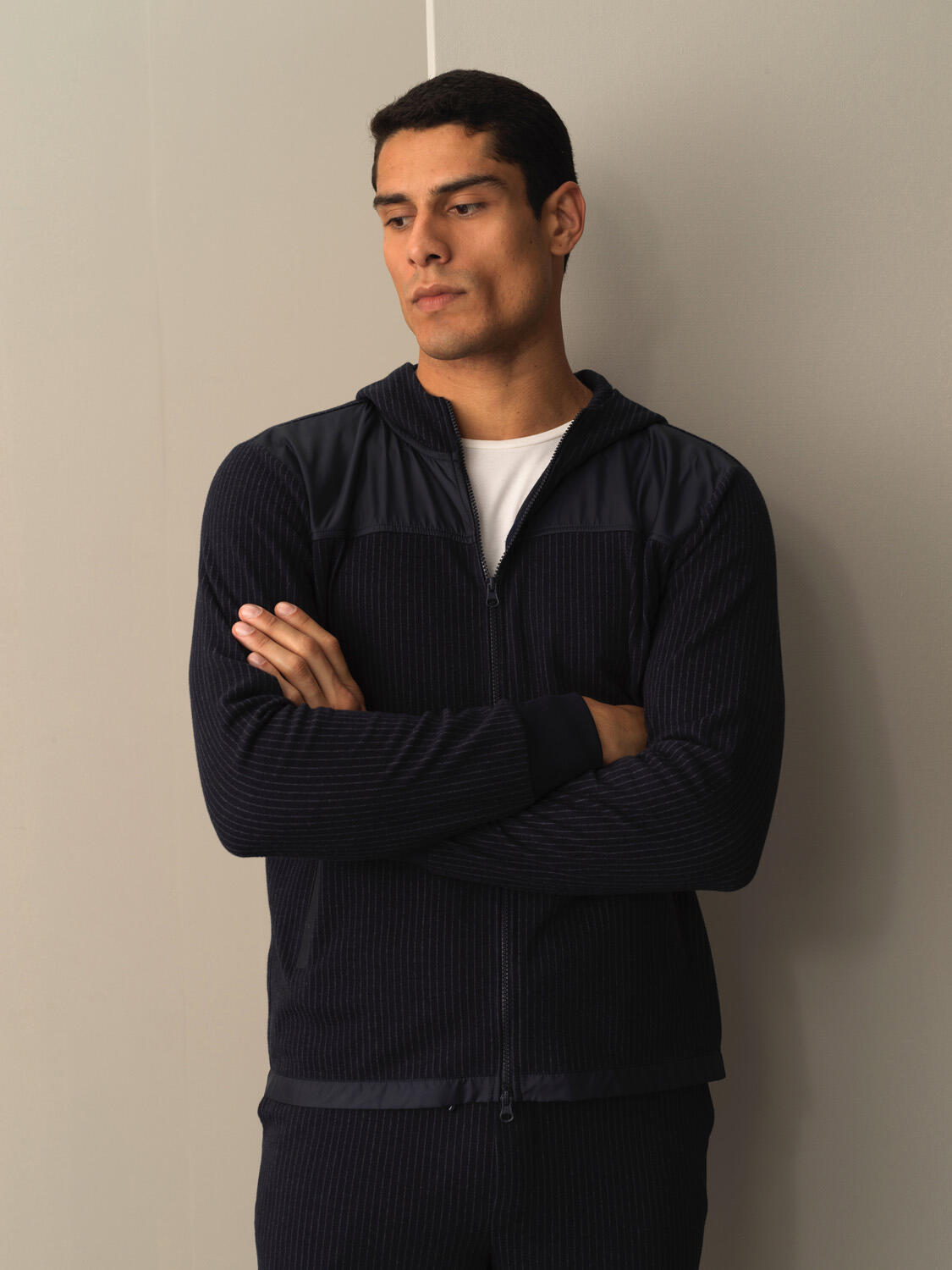 Lacivert Pamuk Dokulu Regular Fit Sweatmont  