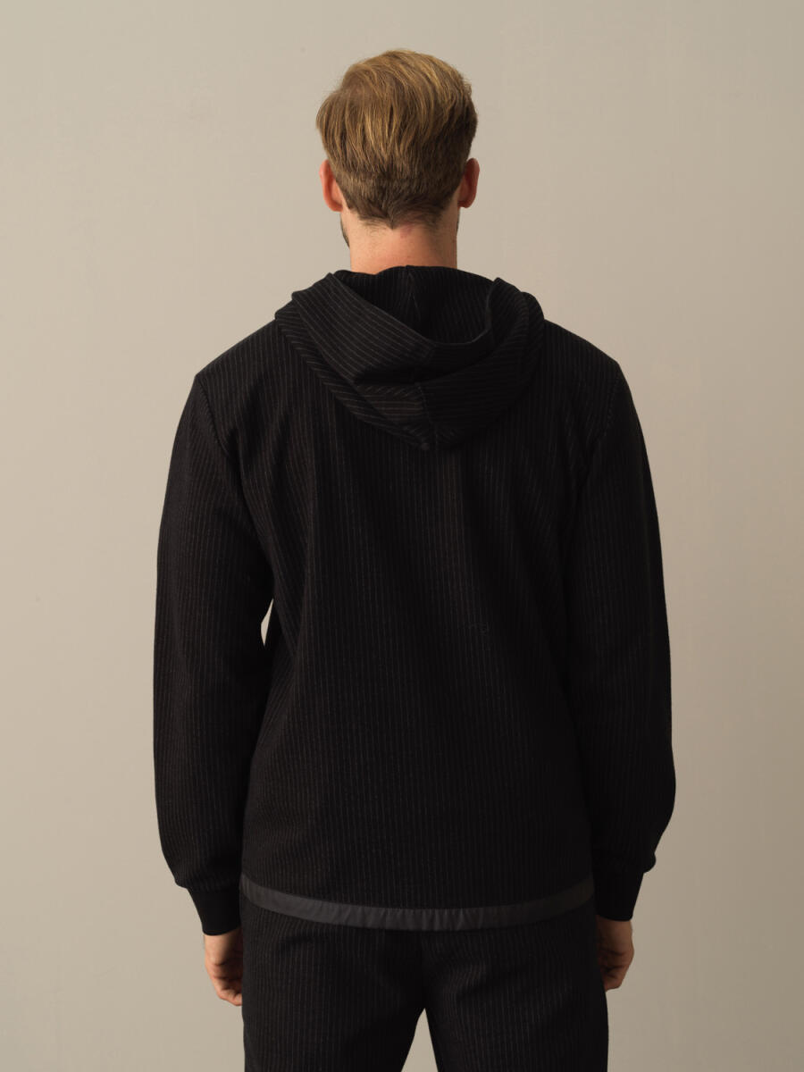 Siyah Regular Fit Kapüşonlu Pamuklu Sweat Mont - 3