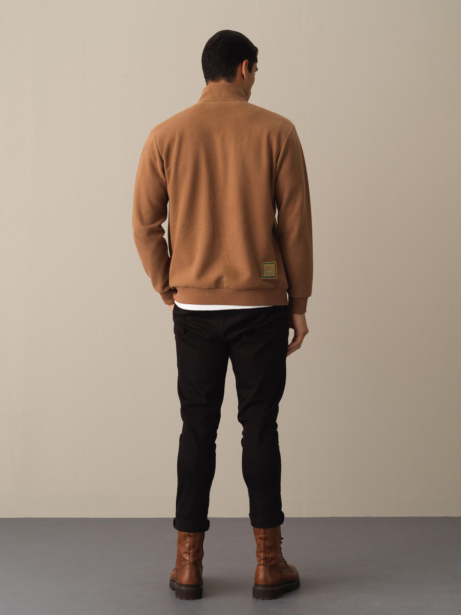 Camel Regular Fit Dik Yaka Sweat Mont - 3