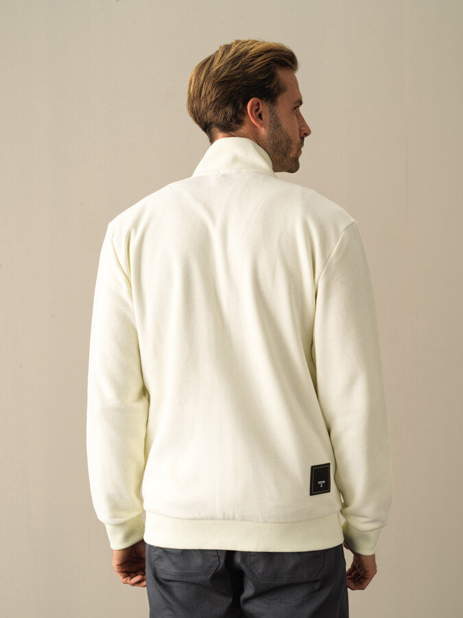 Ekru Regular Fit Dik Yaka Sweat Mont - 4