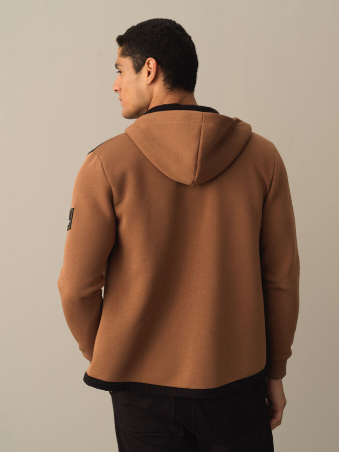 Camel Regular Fit Kapüşonlu Pamuklu Sweat Mont - 3