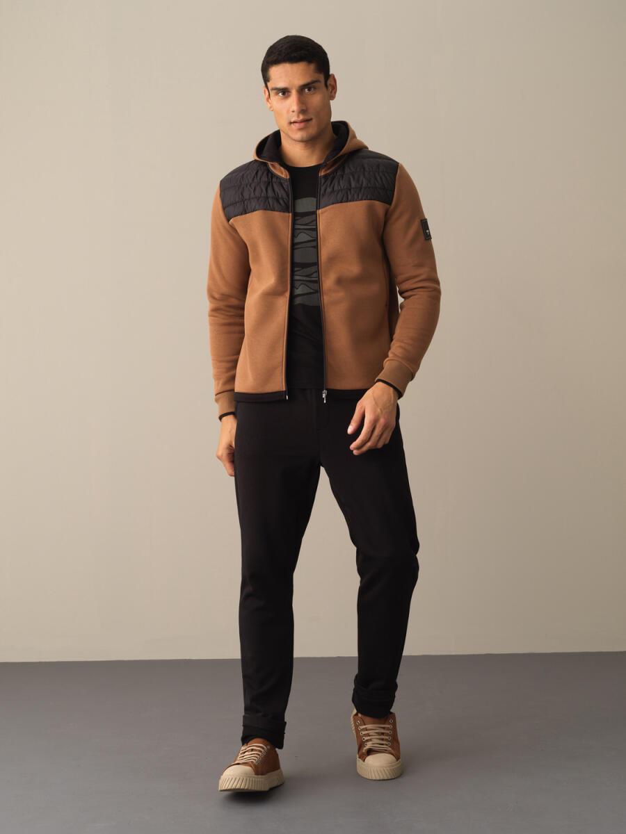 Camel Regular Fit Kapüşonlu Pamuklu Sweat Mont - 2