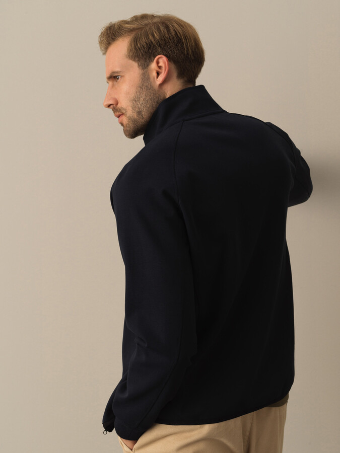 Lacivert Pamuk Dokulu Regular Fit Sweatmont - Xint