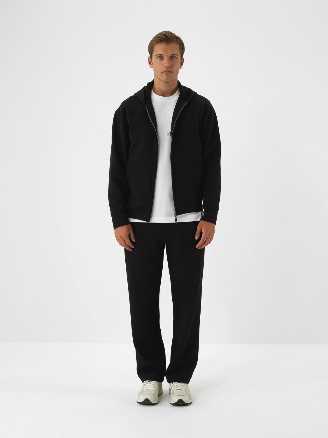 Siyah Pamuk Dokulu Oversize Sweatmont - 2