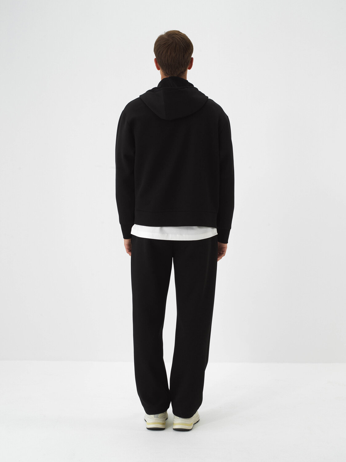 Siyah Pamuk Dokulu Oversize Sweatmont - Xint