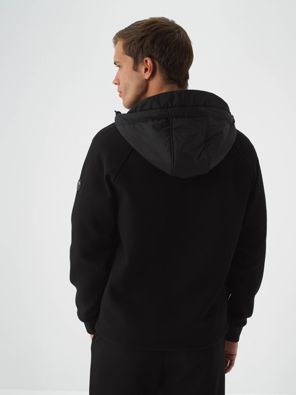 Siyah Pamuk Dokulu Regular Fit Sweatmont - 4