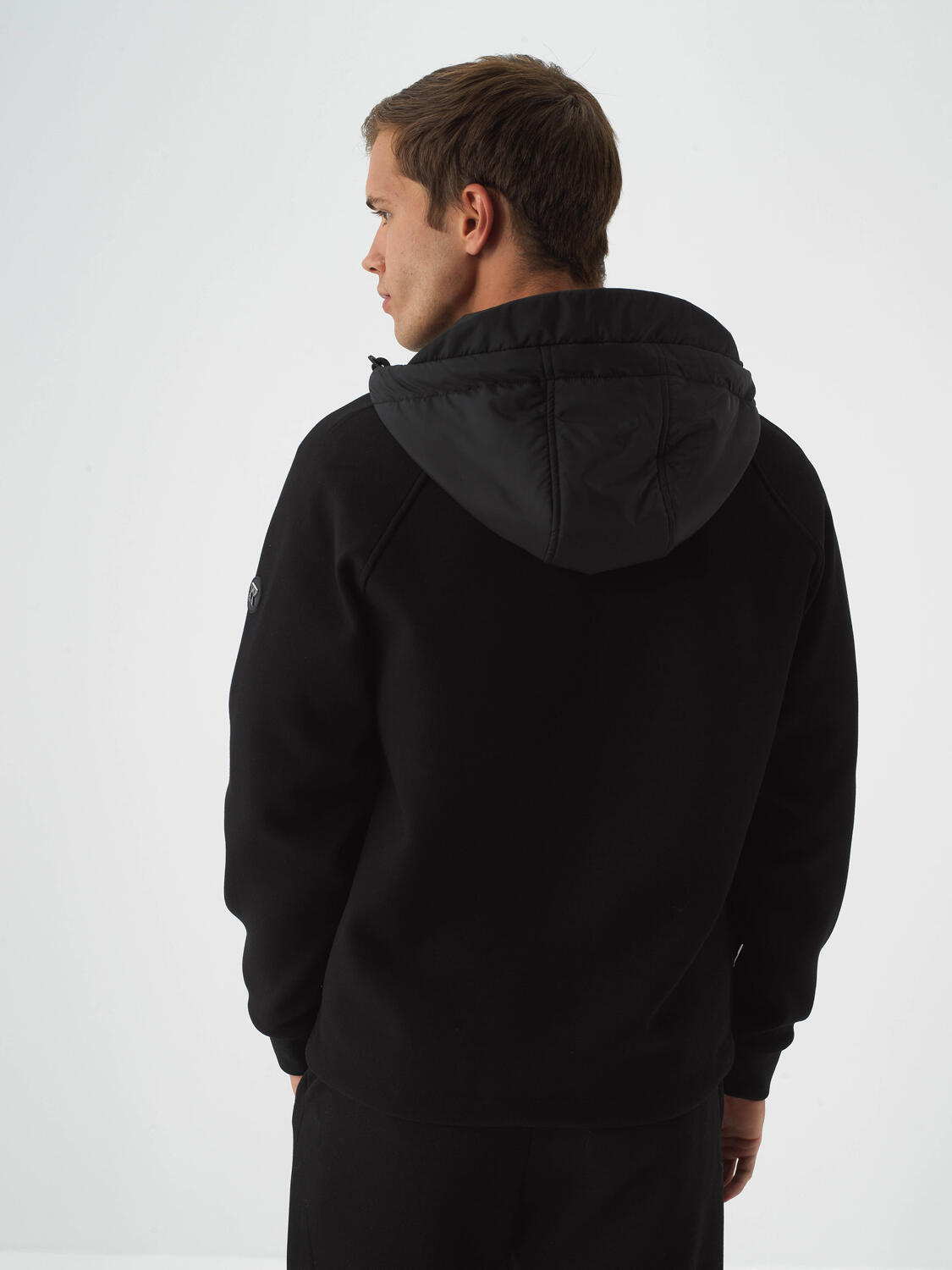 Siyah Pamuk Dokulu Regular Fit Sweatmont - 4