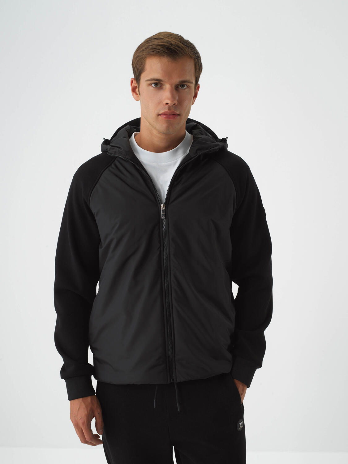 Siyah Pamuk Dokulu Regular Fit Sweatmont