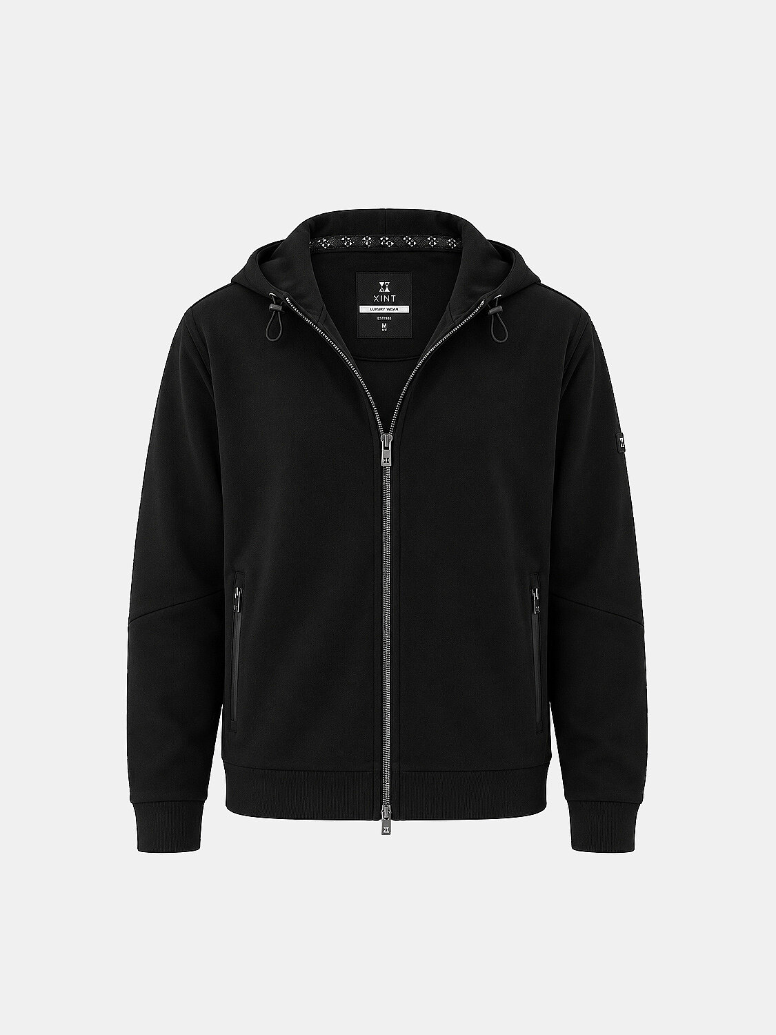 Siyah Regular Fit Kapüşonlu Pamuklu Sweat Mont