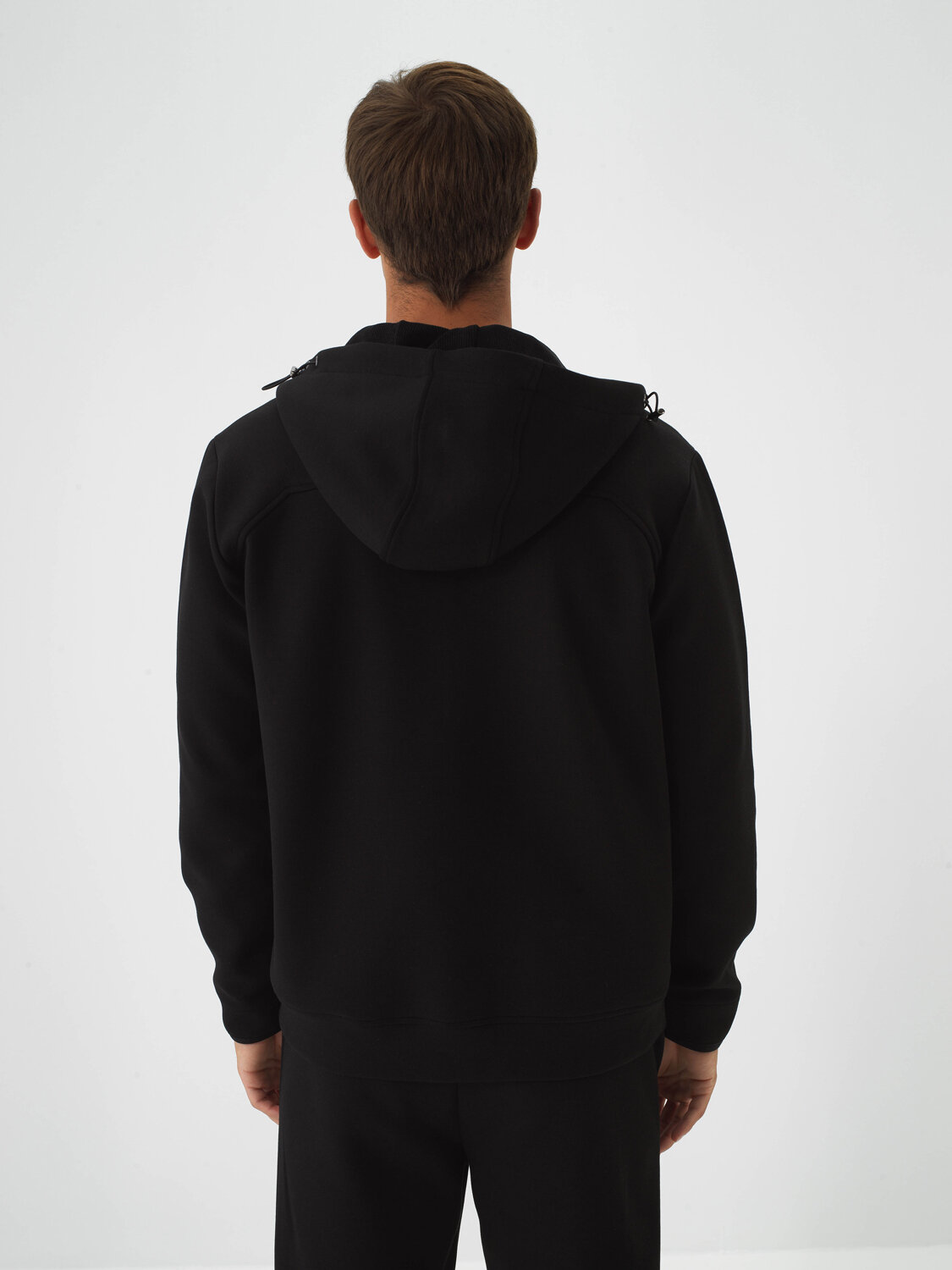 Siyah Pamuk Dokulu Regular Fit Sweatmont - 4