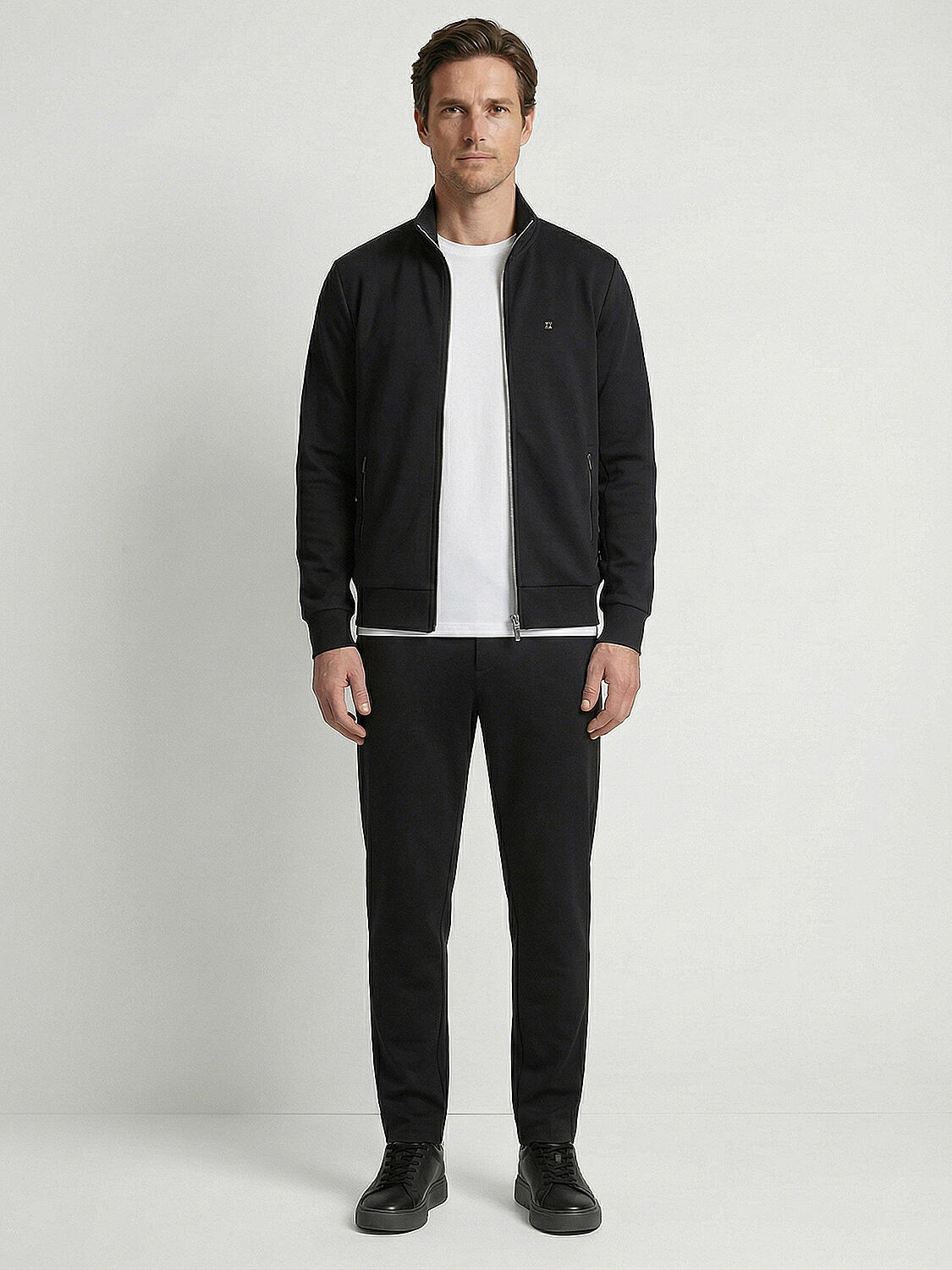 Siyah Pamuk Dokulu Regular Fit Sweatmont - 2