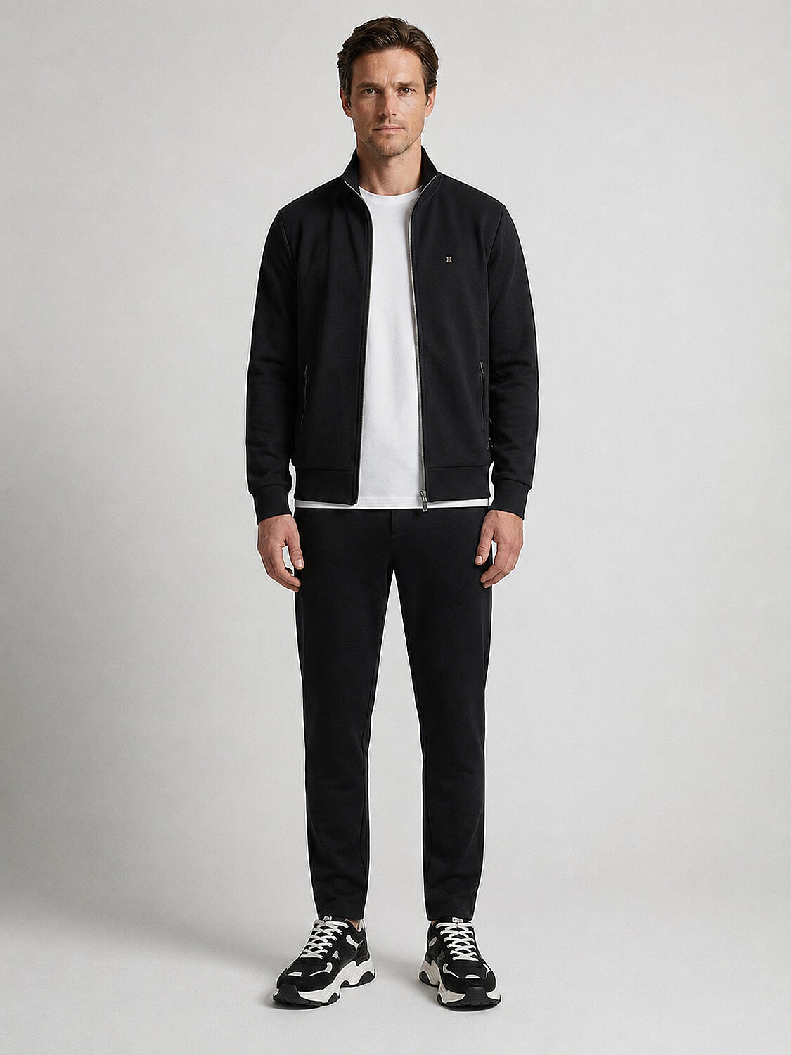 Siyah Pamuk Dokulu Regular Fit Sweatmont - 2