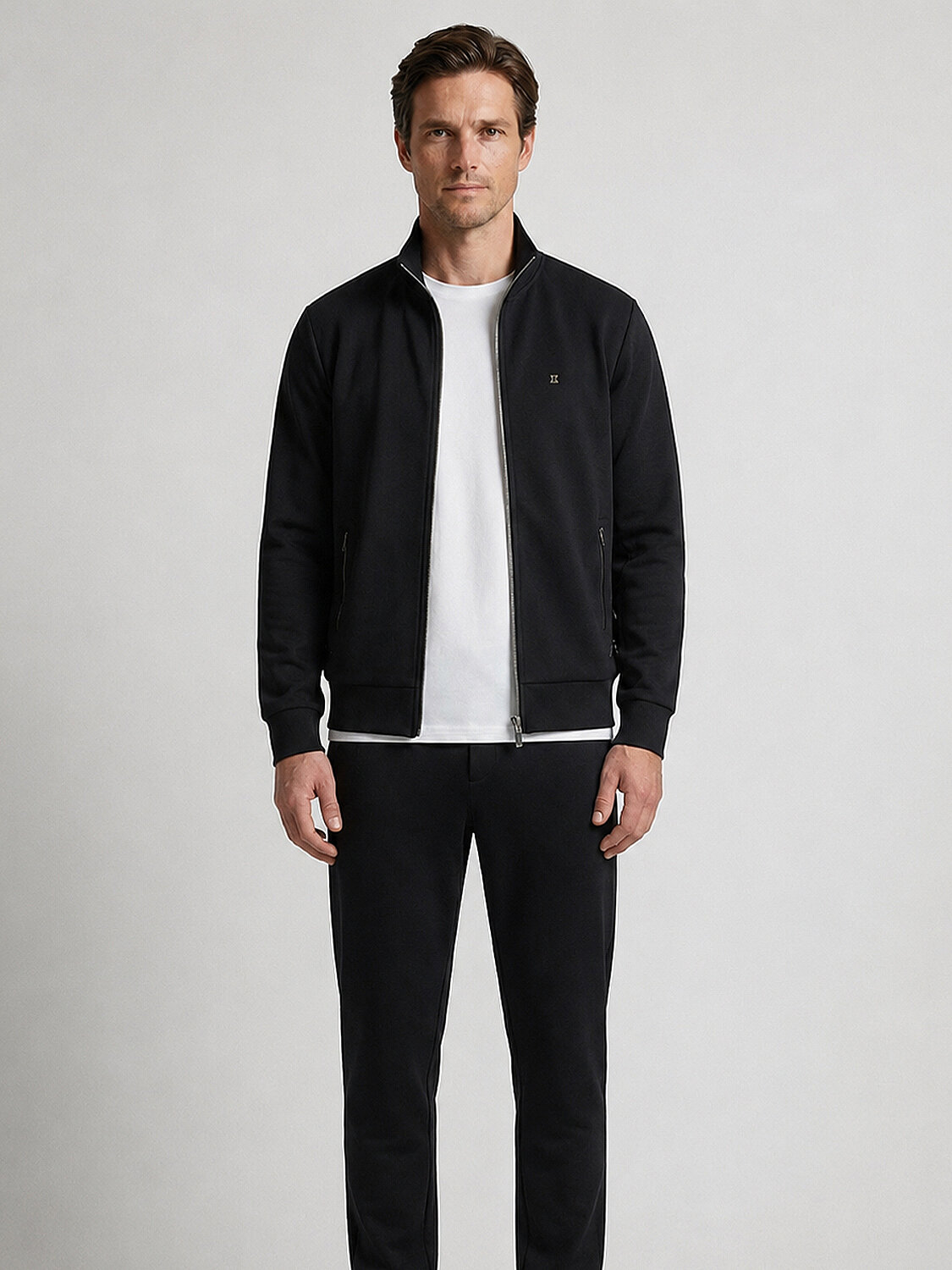 Siyah Pamuk Dokulu Regular Fit Sweatmont