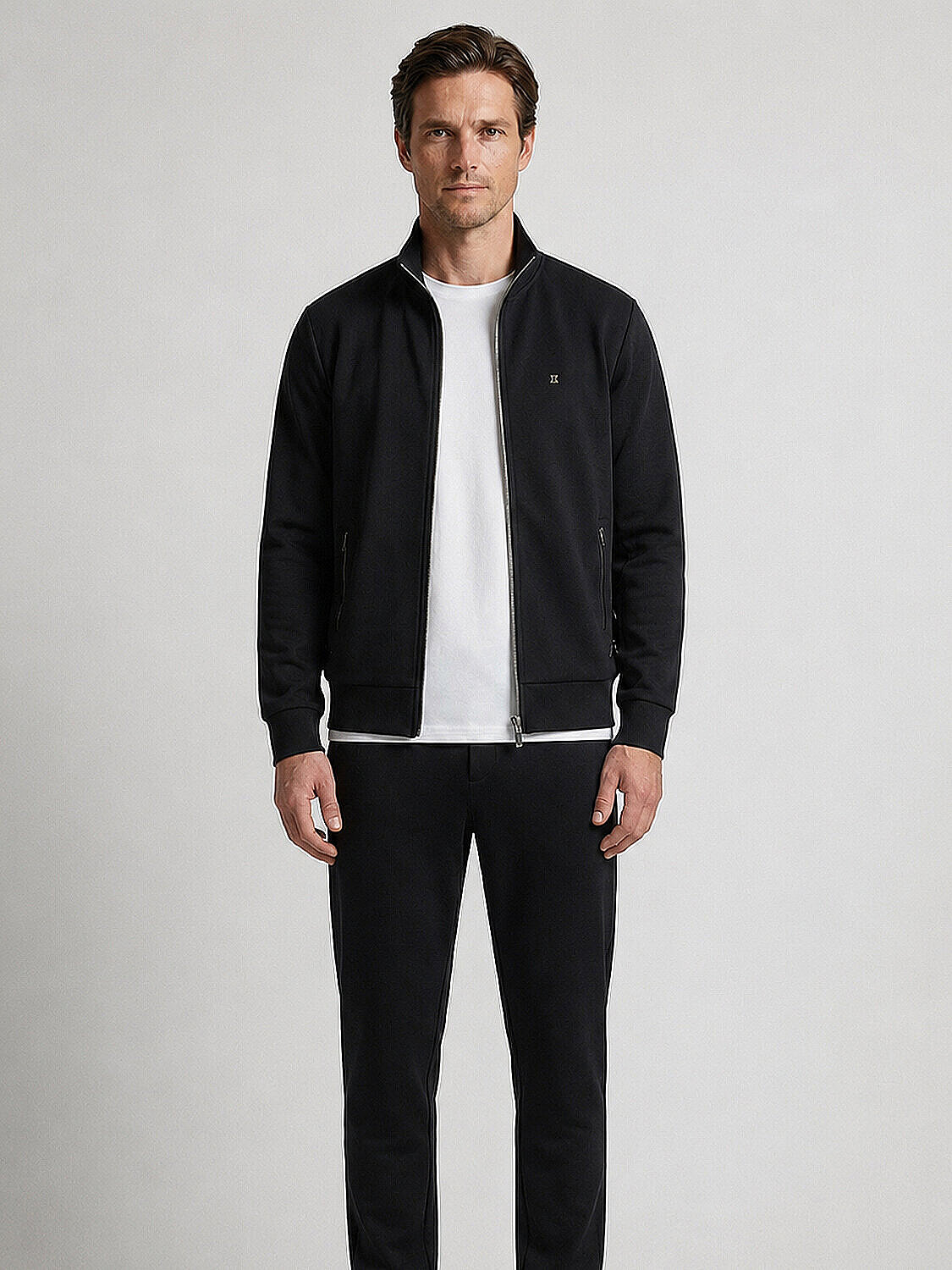 Siyah Pamuk Dokulu Regular Fit Sweatmont (1)