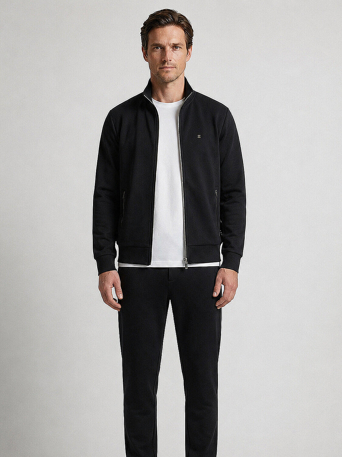 Siyah Pamuk Dokulu Regular Fit Sweatmont (1)