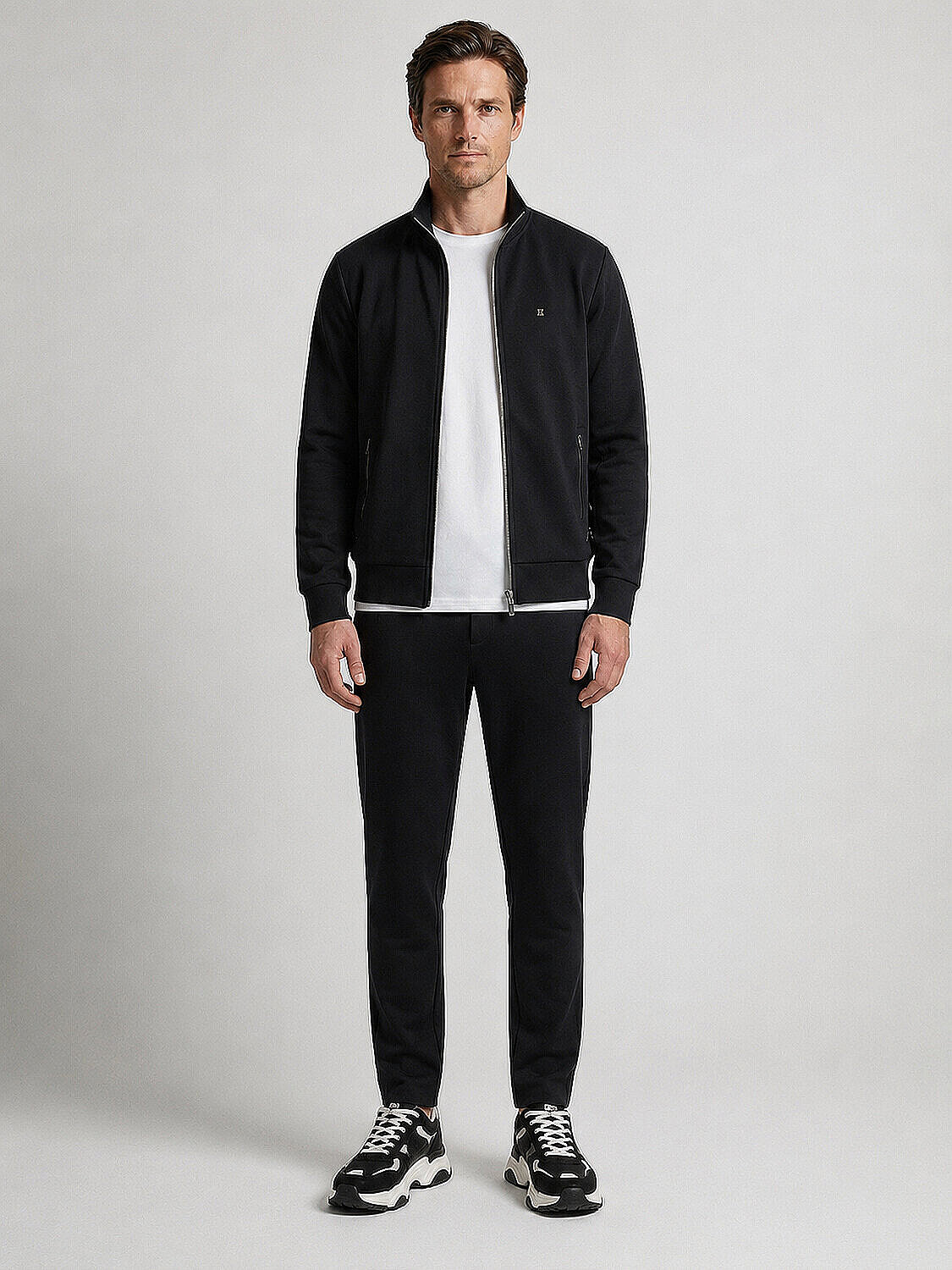 Siyah Pamuk Dokulu Regular Fit Sweatmont (2)