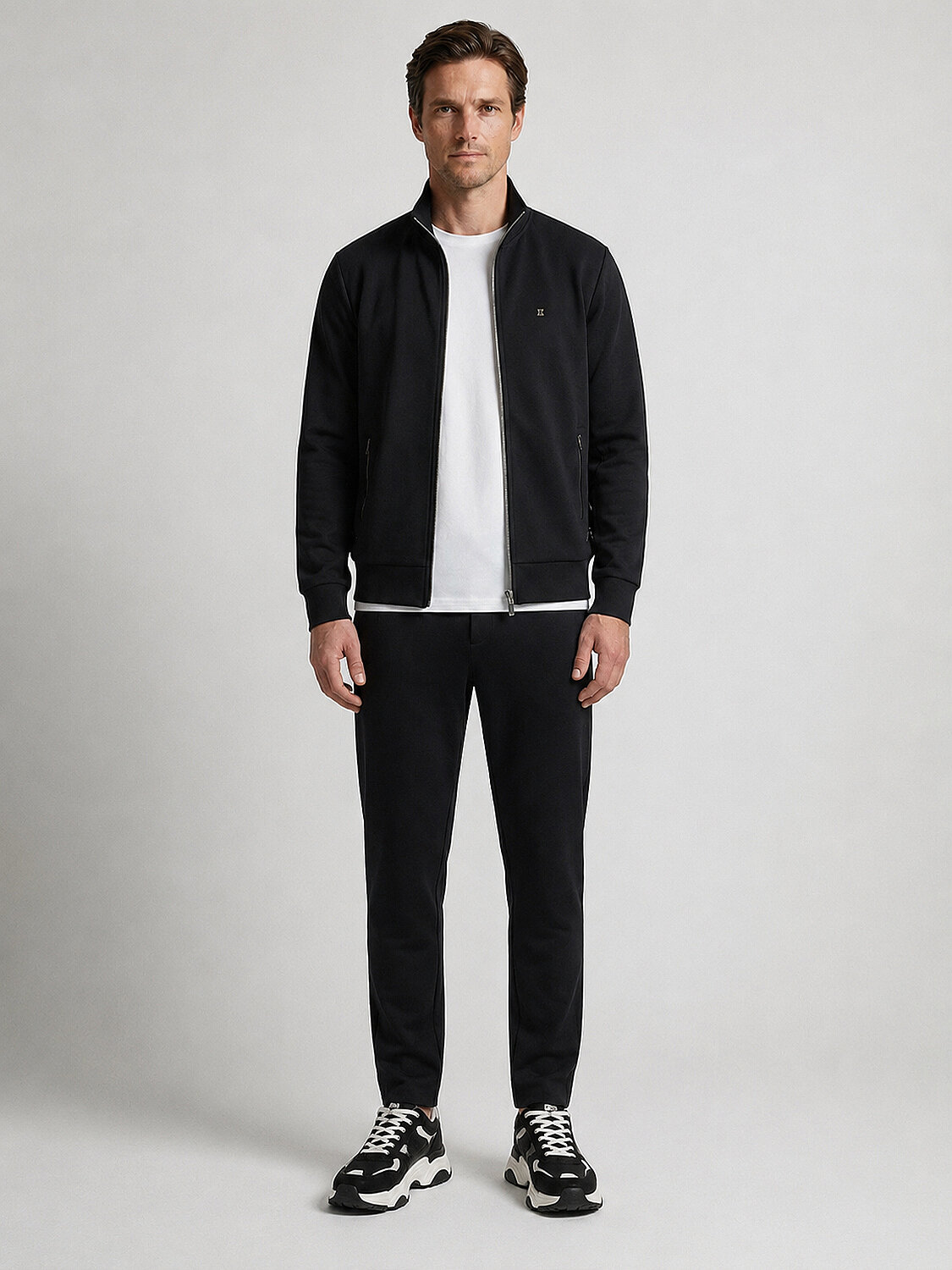 Siyah Pamuk Dokulu Regular Fit Sweatmont (2)