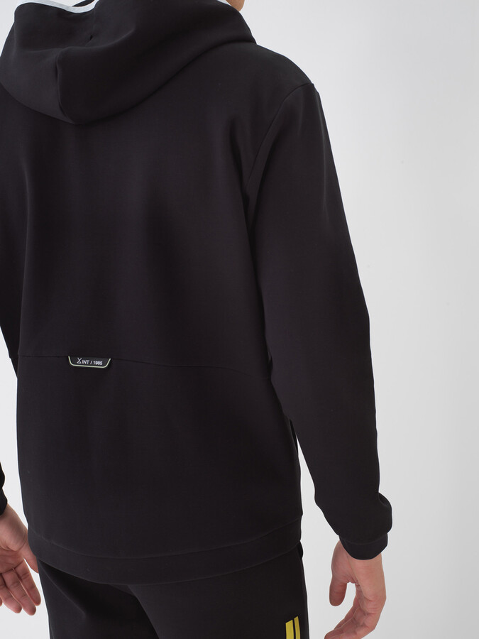 Siyah Pamuk Dokulu Regular Fit Sweat Mont - 5