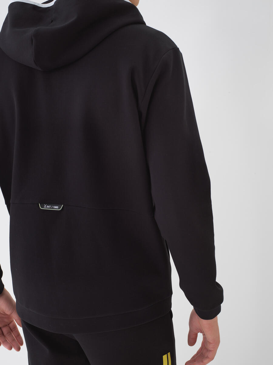 Siyah Pamuk Dokulu Regular Fit Sweat Mont - 5