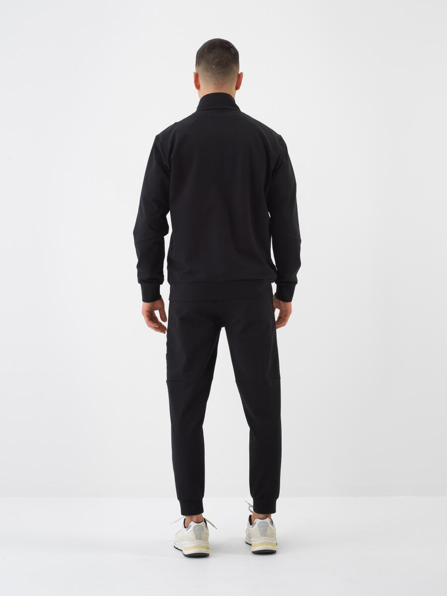Siyah Pamuk Dokulu Regular Fit Sweat Mont - 5