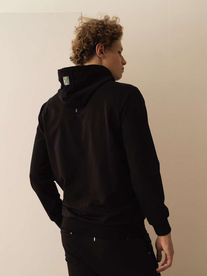 Siyah Pamuk Dokulu Slim Fit Sweat Mont (3)