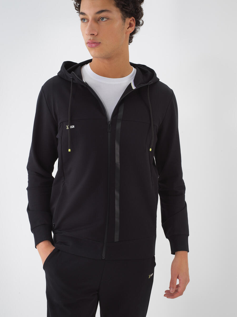 Siyah Pamuk Dokulu Slim Fit Sweat Mont - 2