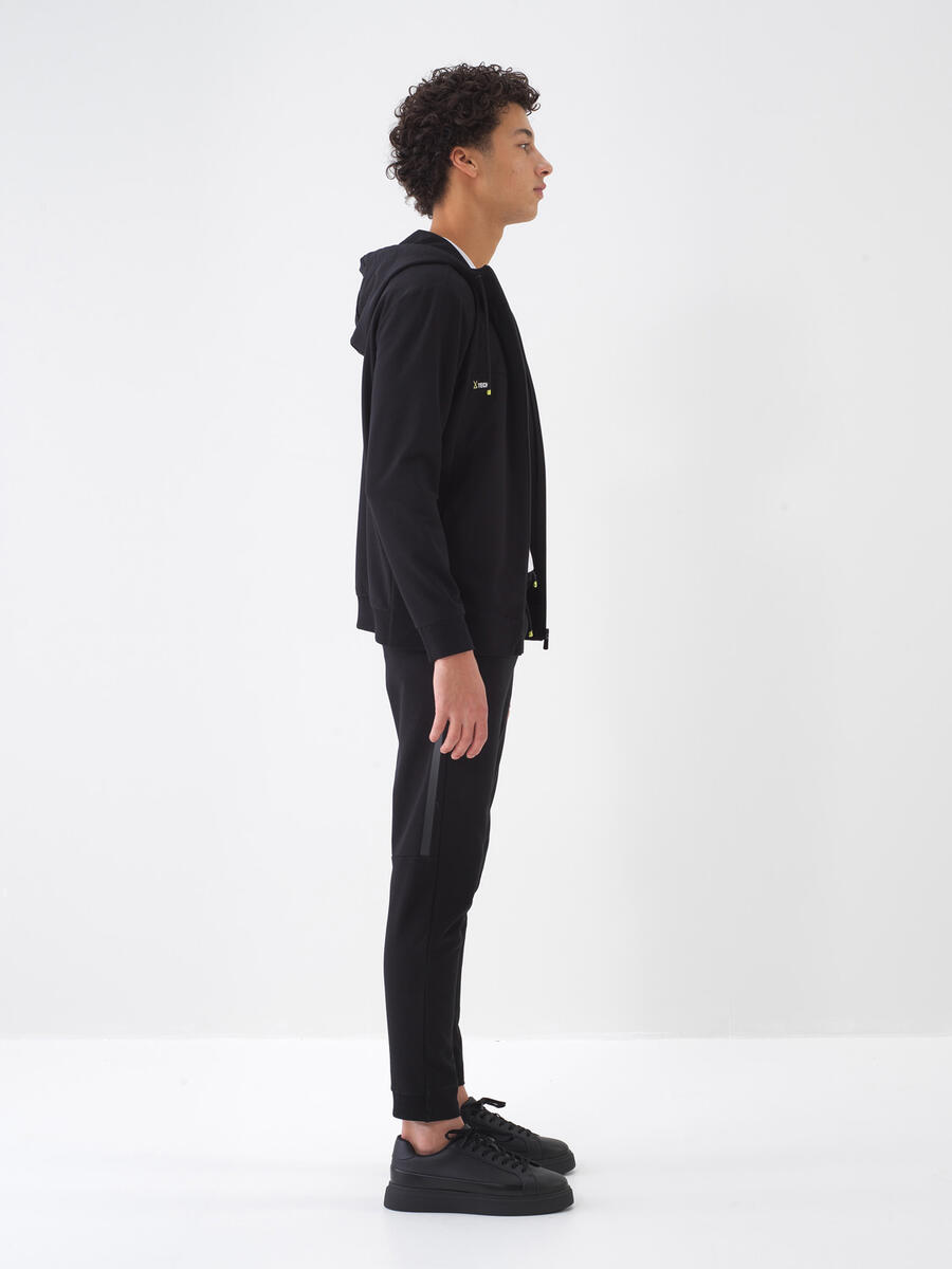 Siyah Pamuk Dokulu Slim Fit Sweat Mont - 3