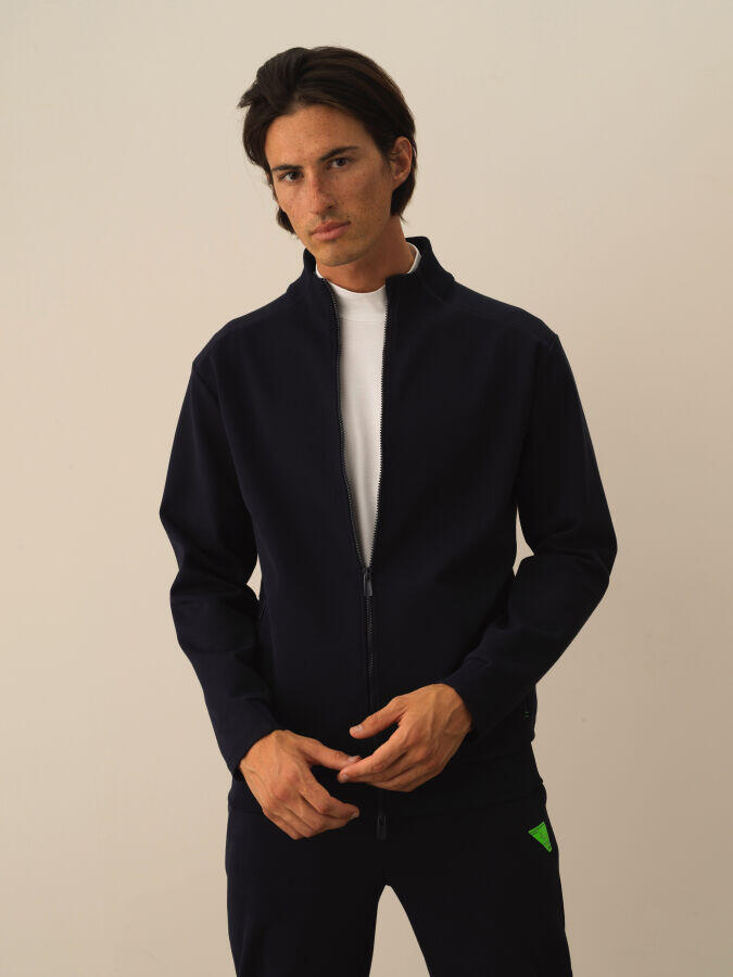Xint Toptan Lacivert Pamuk Dokulu Regular Fit Sweatmont